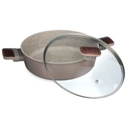 СОТЕЙНИК СО СТЕКЛ. КРЫШКОЙ И АНТИПРИГАРНЫМ ПОКРЫТИЕМ PFLUON MARBLE, 26*7,5 СМ