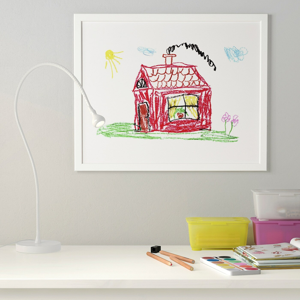 IKEA FISKBO  (ИКЕА ФИСКБО)  -  Рамка, белая, 40x50 см