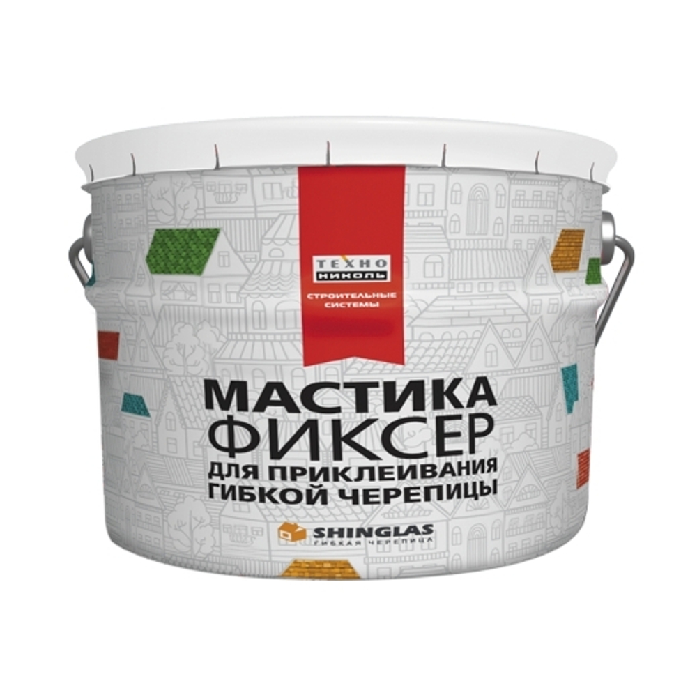 Мастика для гибкой черепицы ТЕХНОНИКОЛЬ №23 Фиксер 12кг (ведро)