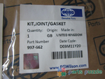 Комплект прокладок / KIT JOINT/GASKET АРТ: 997-662