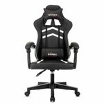 Кресло компьютерное BRABIX "Shooter GM-123", 2 подушки, экокожа, черное/белое, 533191