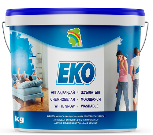 КРАСКА EKO ДЛЯ СТЕН И ПОТОЛКОВ МОЮЩАЯСЯ АКРИЛОВАЯ 3,5КГ