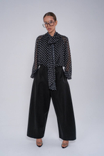 Шифоновая блуза в горошек