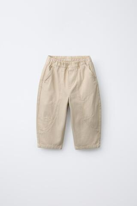 ZARA БРЮКИ BALLOON МЯГКИЕ, ЭКРЮ