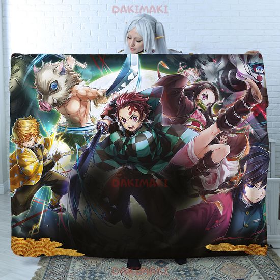 Плед Клинок, рассекающий демонов арт.107 (велсофт), 150х130 и 200х140 см