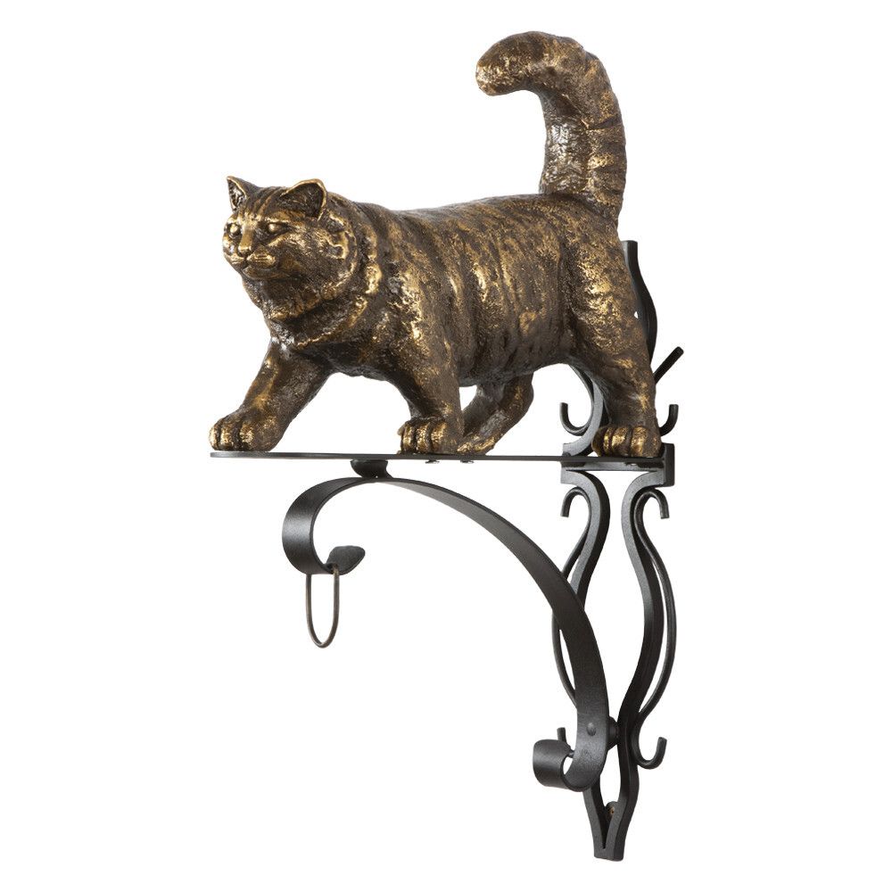 Кронштейн для цветов Кот Лео Бронза