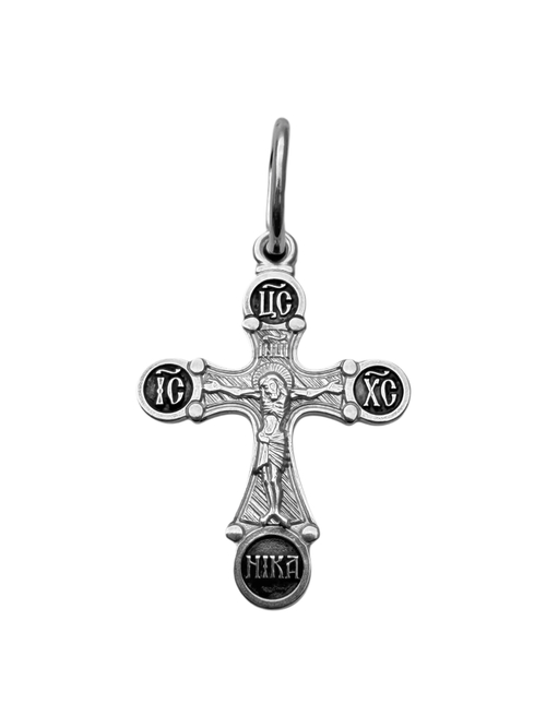 Крест из серебра/Чернение/С подвижным ухом