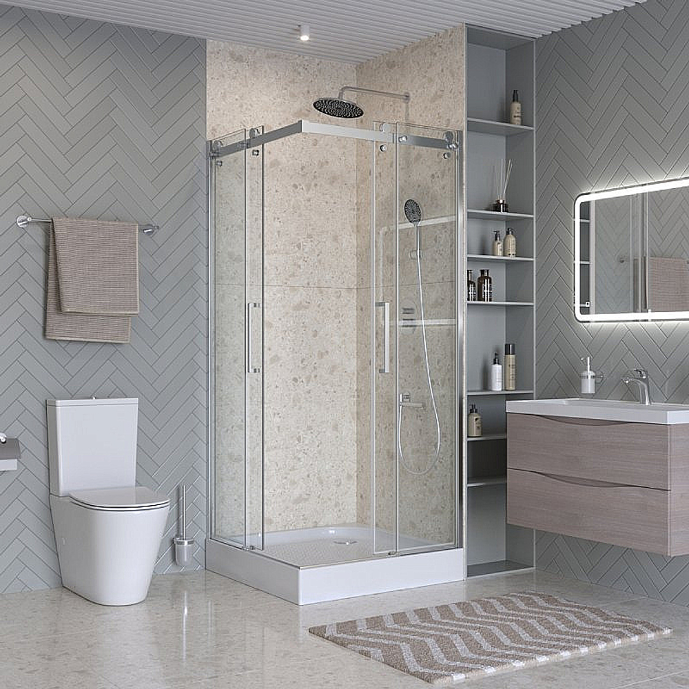 Душевой уголок BelBagno Marino 2-A-2 90x90 стекло прозрачное/профиль хром