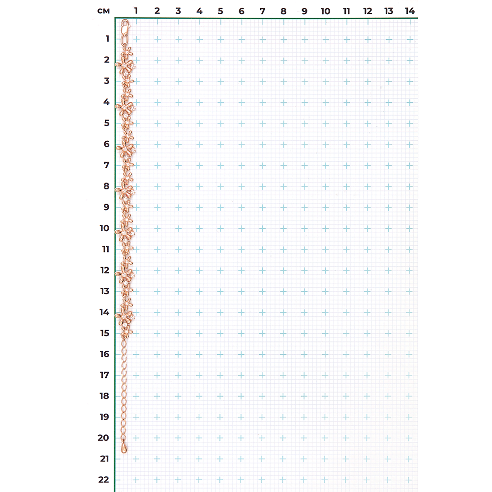 Браслет из красного золота с фианитами
