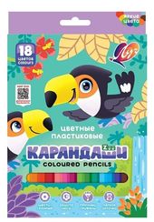 Rəngli karandaş \ Цветные карандаши  Zoo, пластиковые, 18 цветов