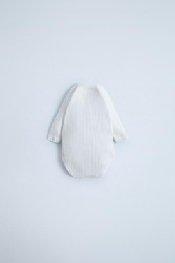 ZARA НАБОР ИЗ 3 БОДИ-КИМОНО С ДЛИННЫМИ РУКАВАМИ, БЕЛЫЙ