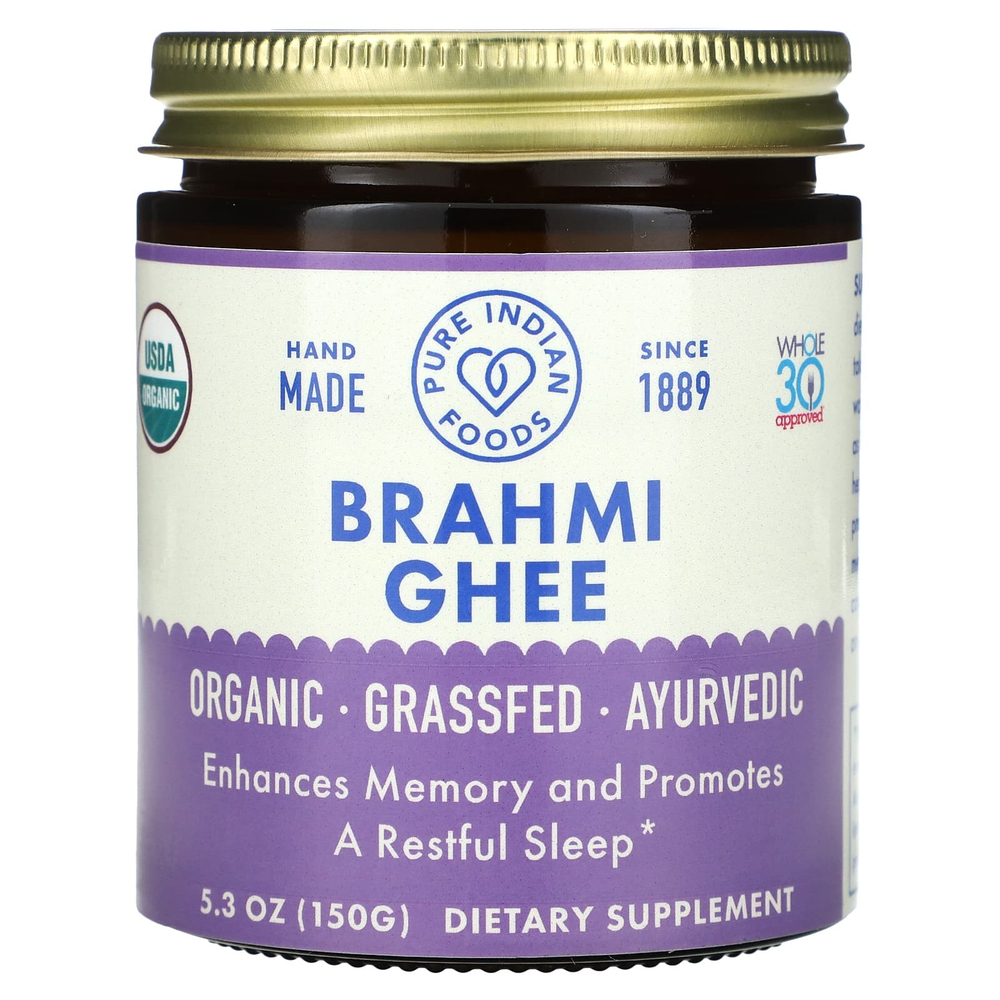 Pure Indian Foods, Органическое топленое масло брахми, 150 г (5,3 унции)