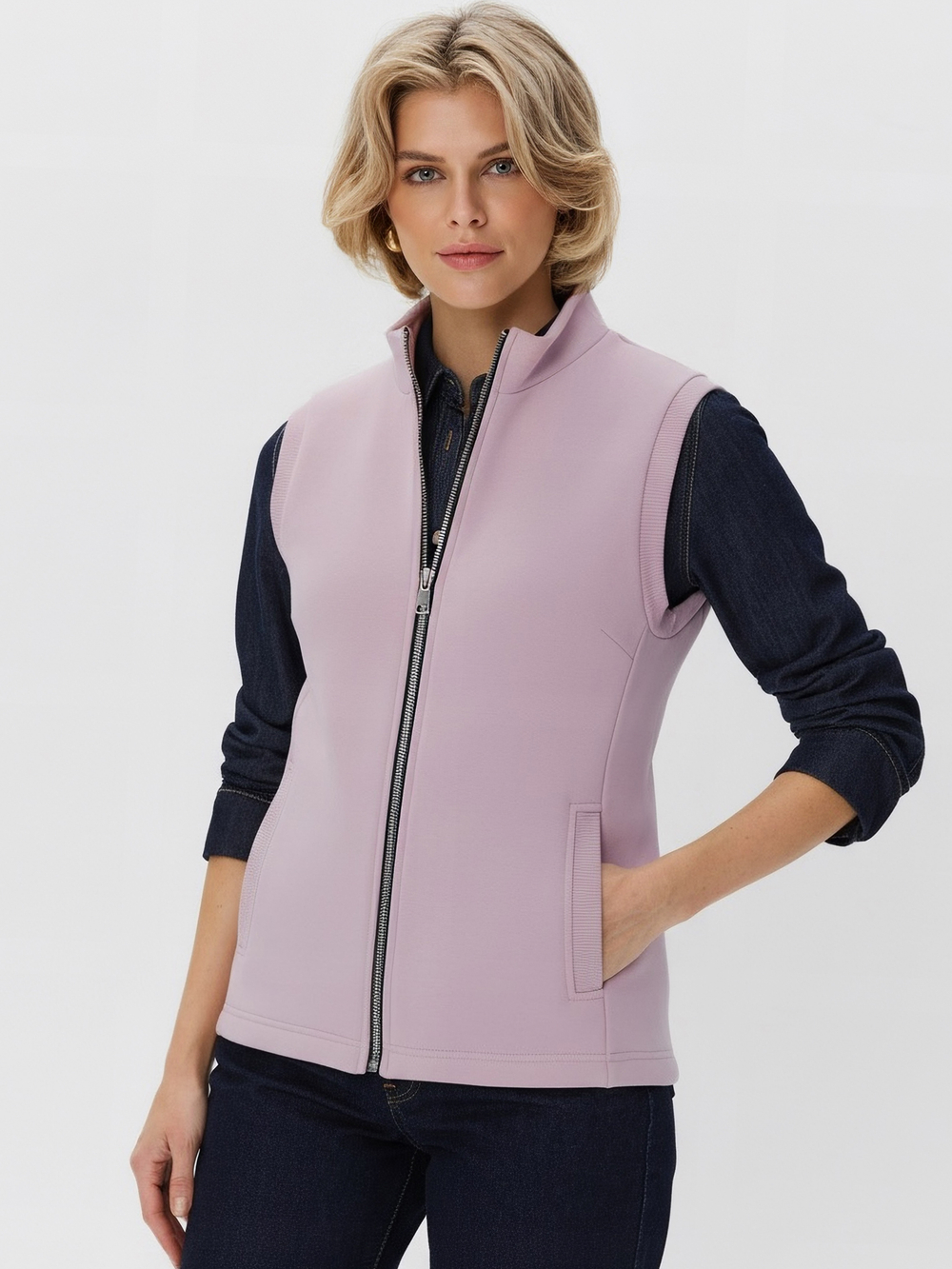 Жилет с начесом на молнии