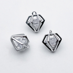 Подвеска Бриллиант, цвет серебро (родий), фианит, размер 11*10 мм, цена за 1 шт
