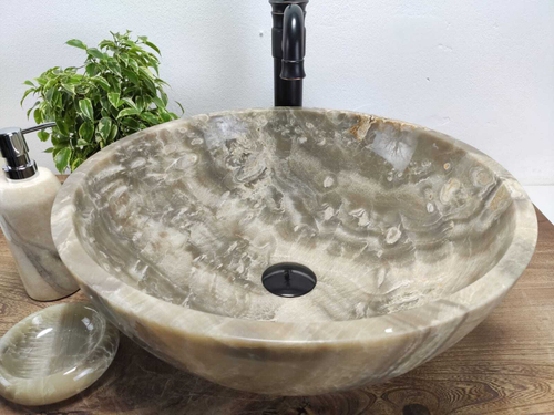 Раковина из оникса Bowl Grey Medium TinLip BO-61013 45*45*17