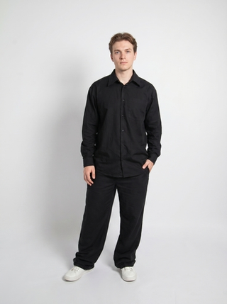 Брюки мужские "Летний ветер", цвет черный