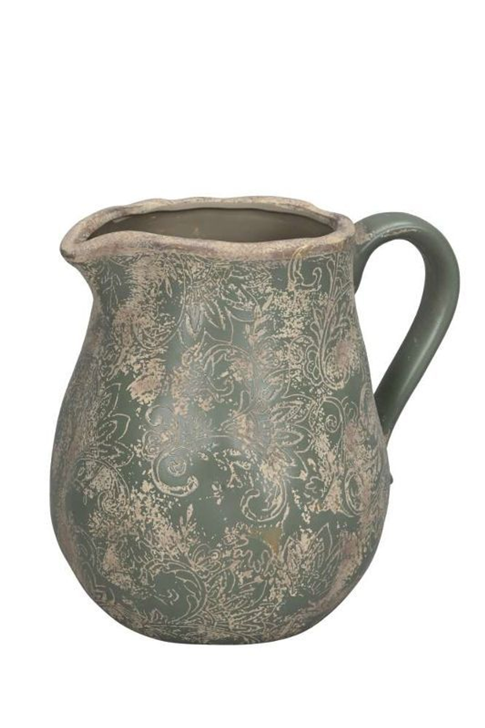 Кувшин декоративный "Зеленый орнамент" 21x16x20см