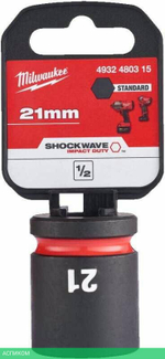 Головка ударная Milwaukee Shockwave 1/2" 21мм (4932480315)