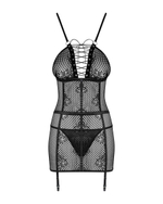 Роскошная сорочка Basitta со шнуровкой (Размер: L-XL) (Цвет: черный)