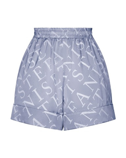 Шорты из шелка с лого, серый