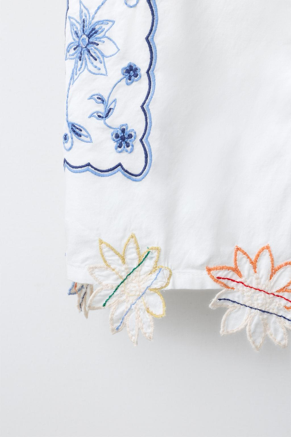 ZARA ТОП С ВЫШИВКОЙ ПЭЧВОРК, ЭКРЮ