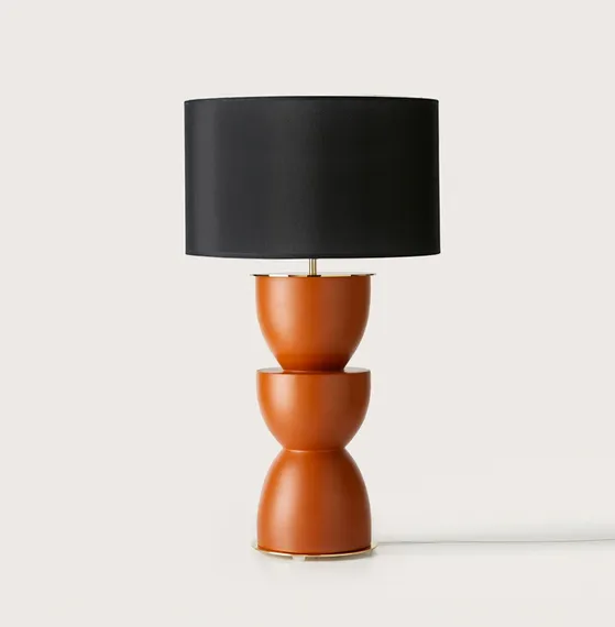 Настольная лама Metric латунный металл, черный абажур 801021/41