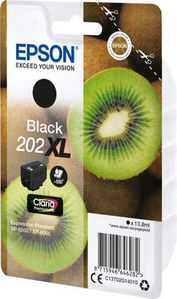 Картридж струйный черный 1 шт Epson 202XL C13T02G14020