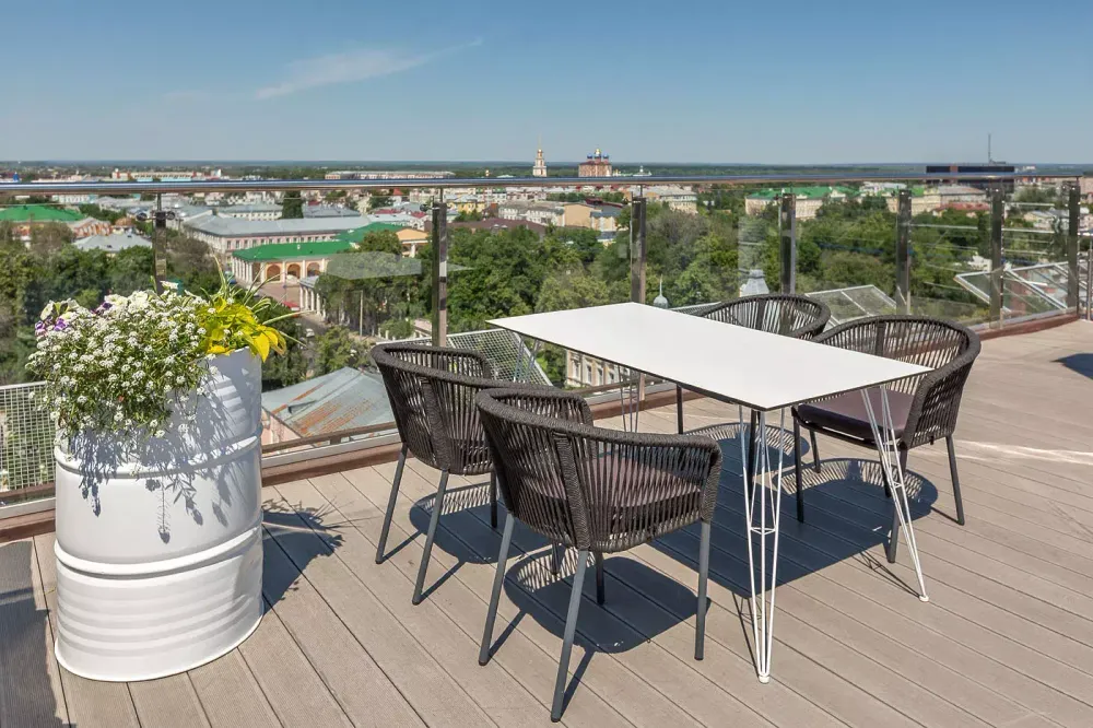 "Руссо" обеденный стол из HPL 150х80см, цвет "молочный"