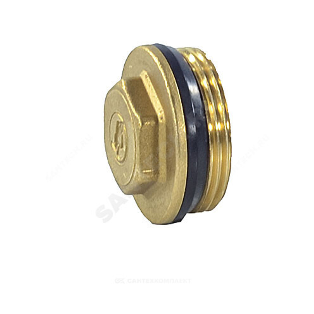 Пробка латунь 3/4" НР с герметичной прокладкой для коллектора R592D Giacomini R592DY004