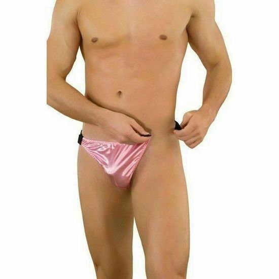 Трусы мужские тонги розовые на застежке La Blinque LB15056