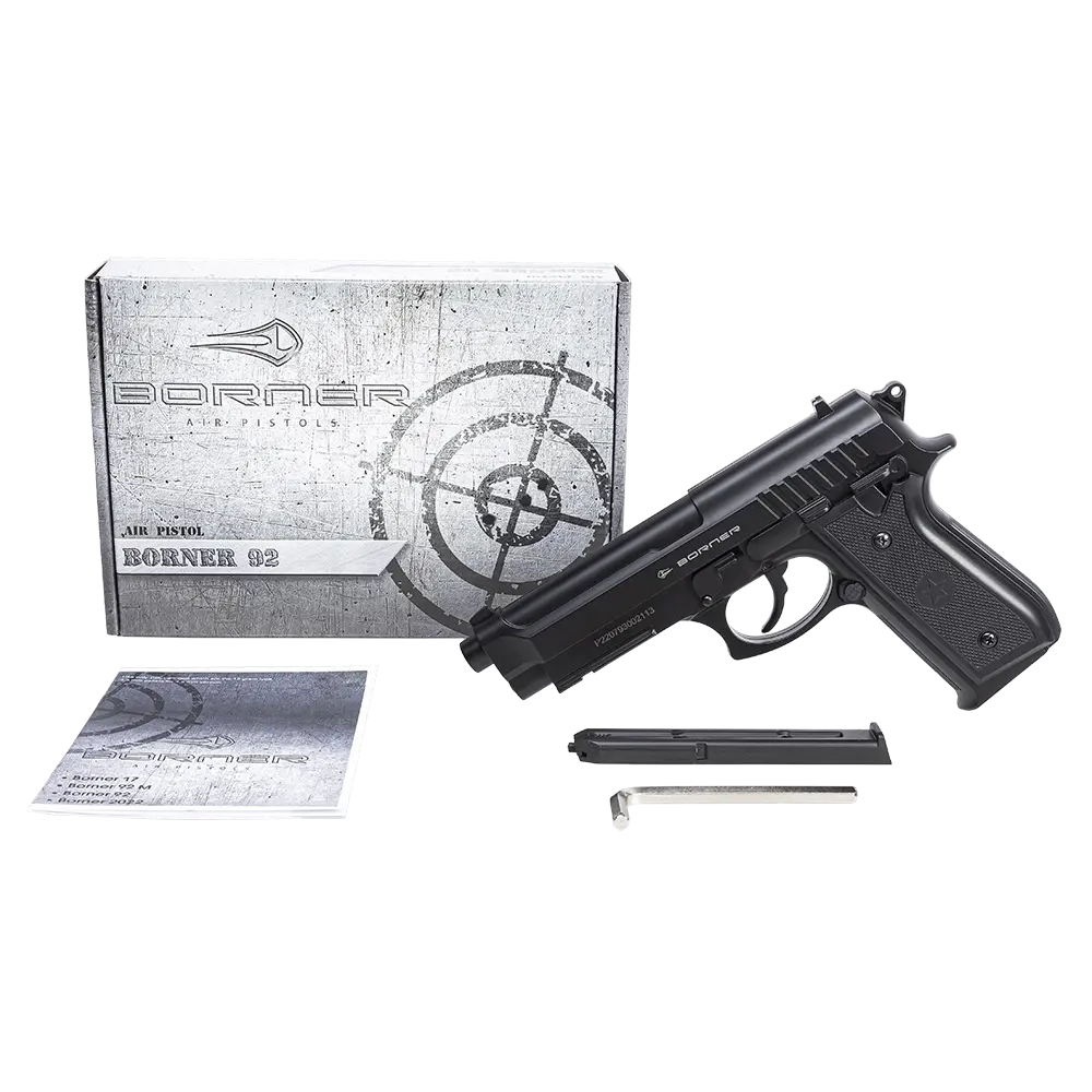 Пистолет пневматический Borner 92 (Beretta 92), кал. 4,5 мм