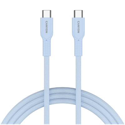 CANYON cable OnWire 60CL C-C 60W COLOR Braided 1m Light Blue