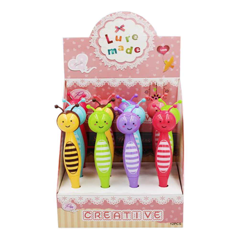 Ручка шариковая, Basir, синие чернила, серия "ПЧЁЛКА", объемный корпус в форме пчёлки, 12 шт