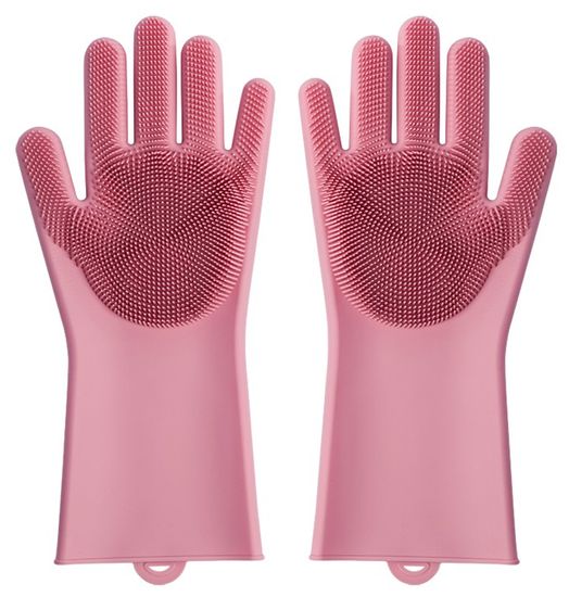 Силиконовые перчатки для уборки Xiaomi Silicone Cleaning Glove Pink (HH674)