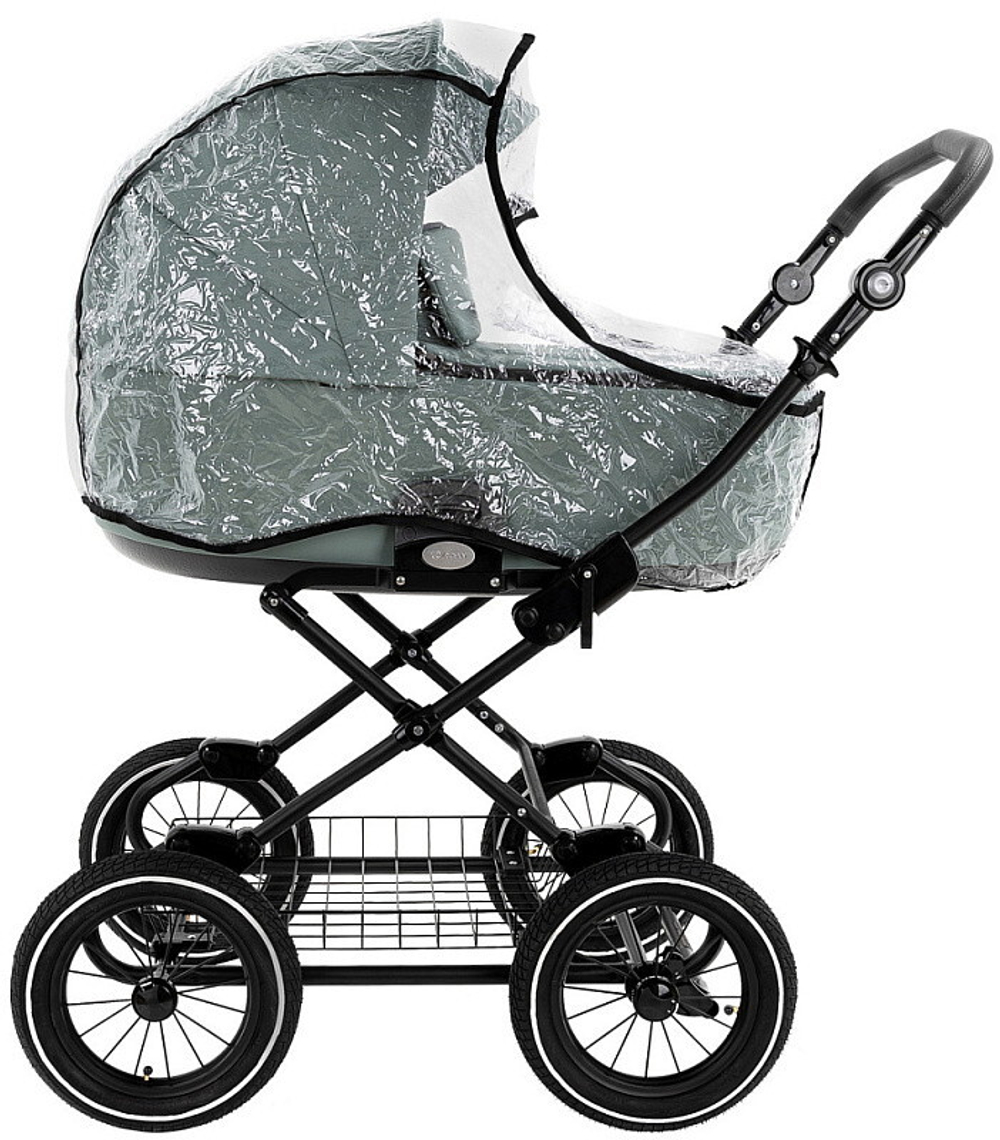 Детская коляска Roan Bass Next Classic Кожа d12 3 в 1 с автокреслом Elo Lux EduSky Black RCL303/1 Misty Mint/Grey