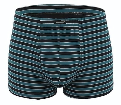 Удобные мужские трусы-боксеры в полоску (Размер: L) (Цвет: зеленый с черным)
