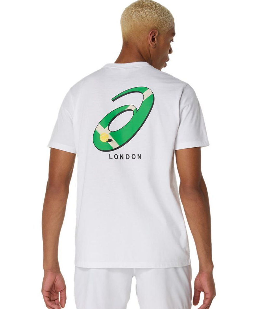 Мужская теннисная футболка Asics Court Graphic Short Sleeve - белый
