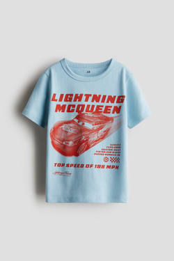 H&M Футболка с короткими рукавами и принтом, голубой