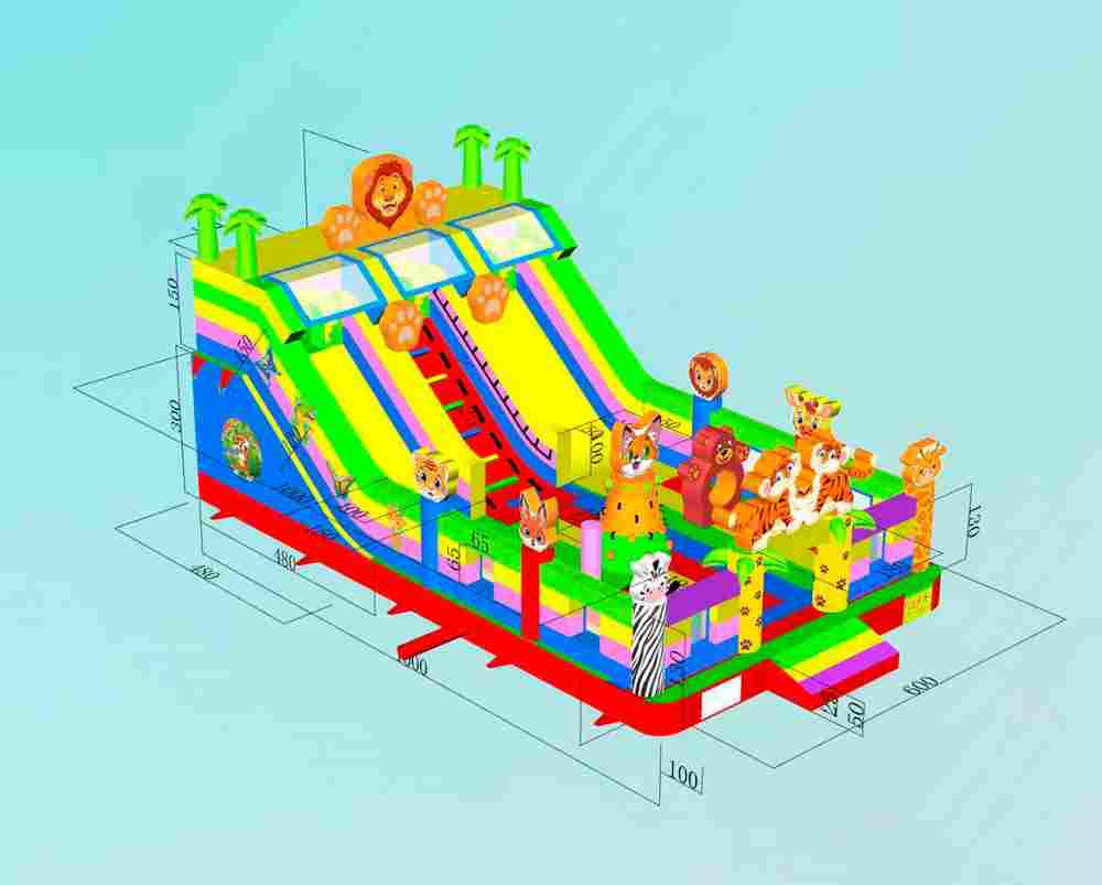 Коммерческий надувной батут «Тигриная страна 6», 10*6*5,5 м