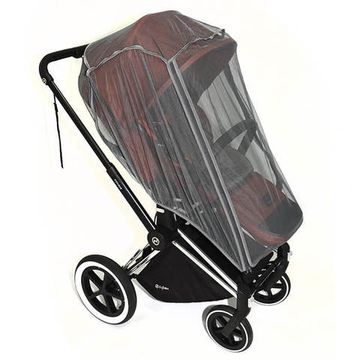 Универсальная серая москитная сетка на всю коляску с молнией