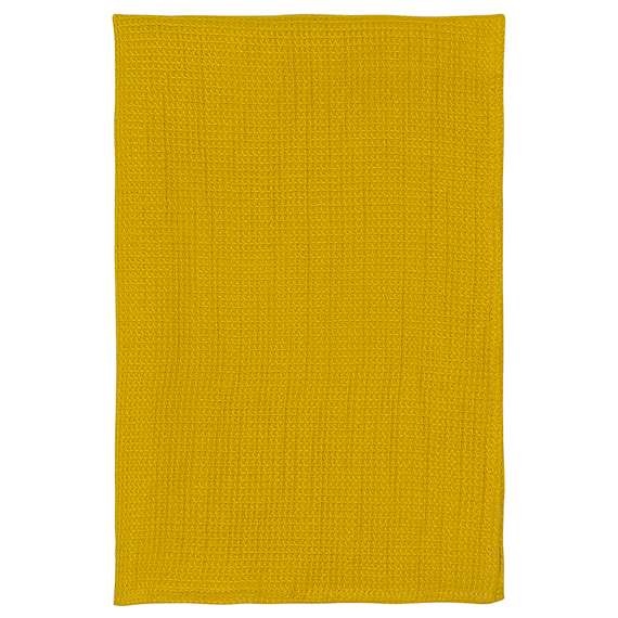 Набор из двух вафельных полотенец изо льна горчичного цвета из коллекции essential, 50х70 см