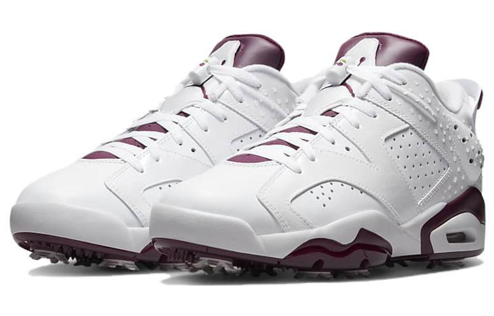 Jordan Air Jordan 6 Retro G NRG non-slip wear-resistant low-top golf shoes for men and women the same style white and red