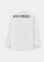 Рубашка с длинным рукавом BIKKEMBERGS Белый/Термопринт: черный футболист/Спинка: кокетка: термопринт: черный логотип Мальчик