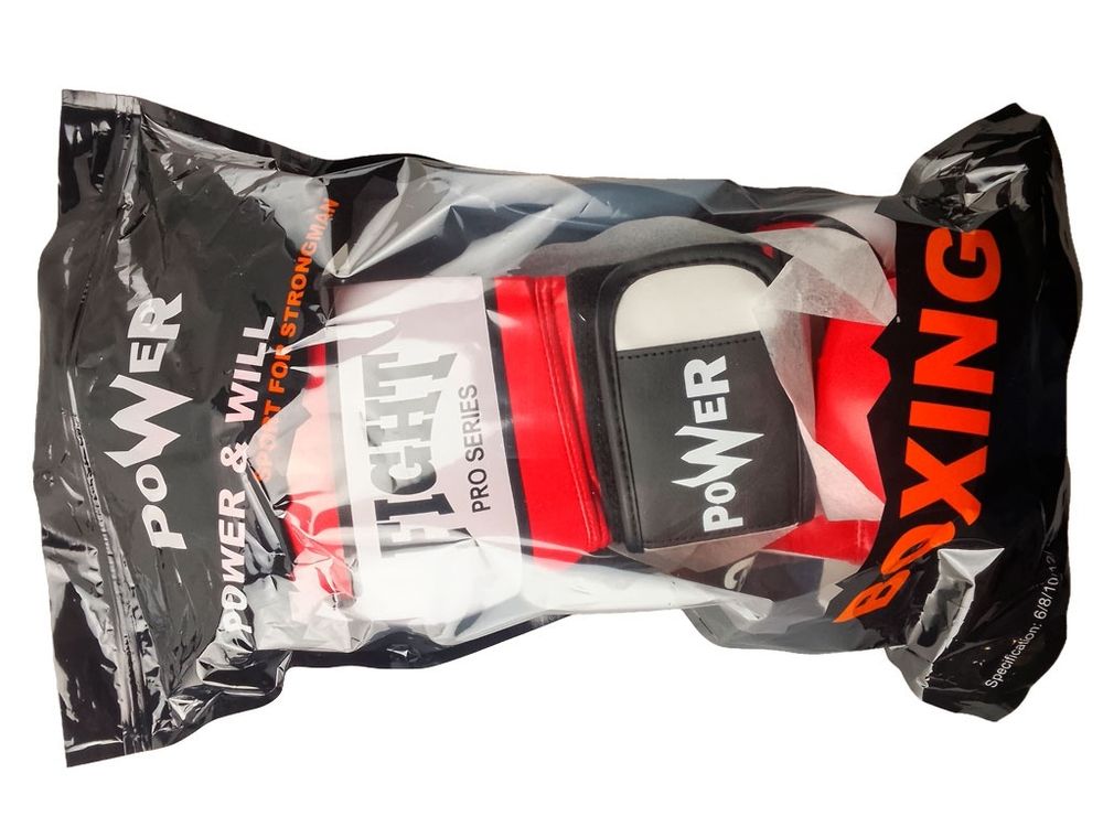Перчатки боксёрские FIGHT PRO SERIES красные 10 унций PRO-F-K-10#