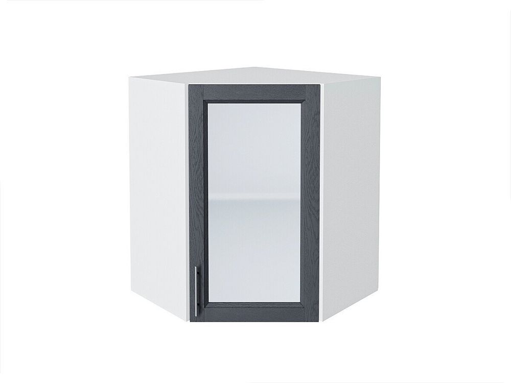 Шкаф верхний угловой остекленный Сканди