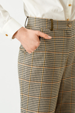 3944 Брюки женские (пепельно-бежевый клетка 2)