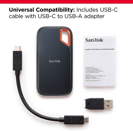 Накопитель SanDisk Extreme Portable SSD V2 USB 3.2 Gen2 Type-C 4TB, R/W 1050/1000 МБ/с