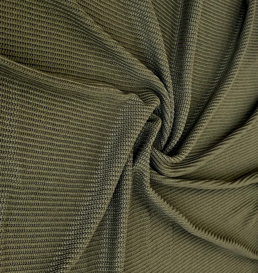 Трикотаж вязанный, косичка мелкая, олива, хлопок MARNI