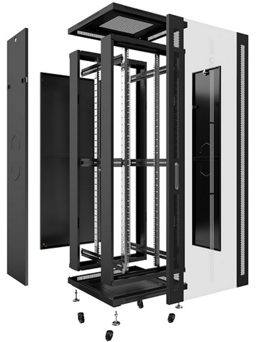 Шкаф напольный 19", 18U Cabeus SH-05C-18U60/100-BK
