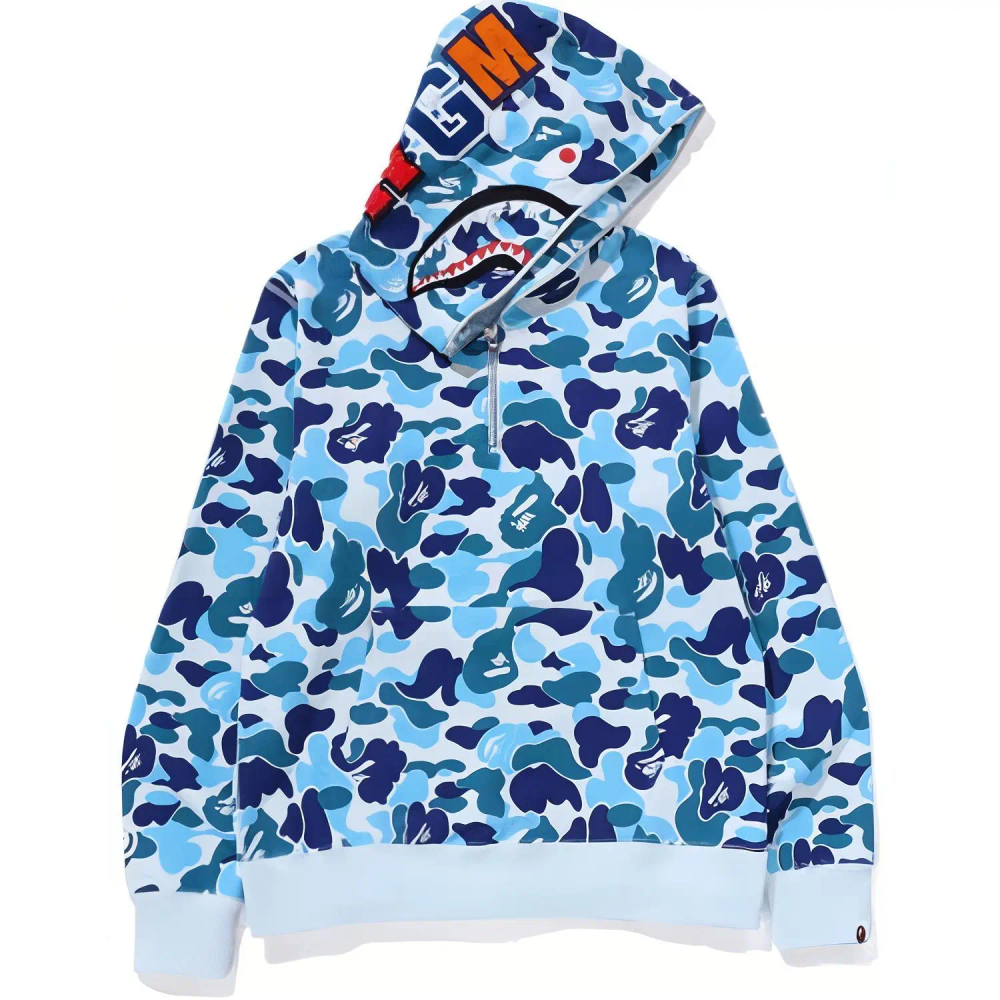 A Bathing Ape Abc Camo Shark Half Zip Pullover Худи